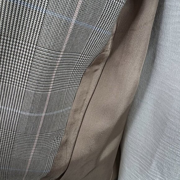 VTG 80s Pinstripe Plaid Double Breasted Classic Blazer Gilmor Gray Women’s 12 - Picture 9 of 15